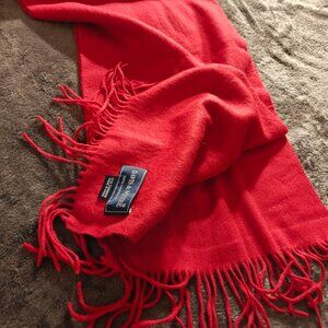 100 percent cashmere bright red scarf (READ)